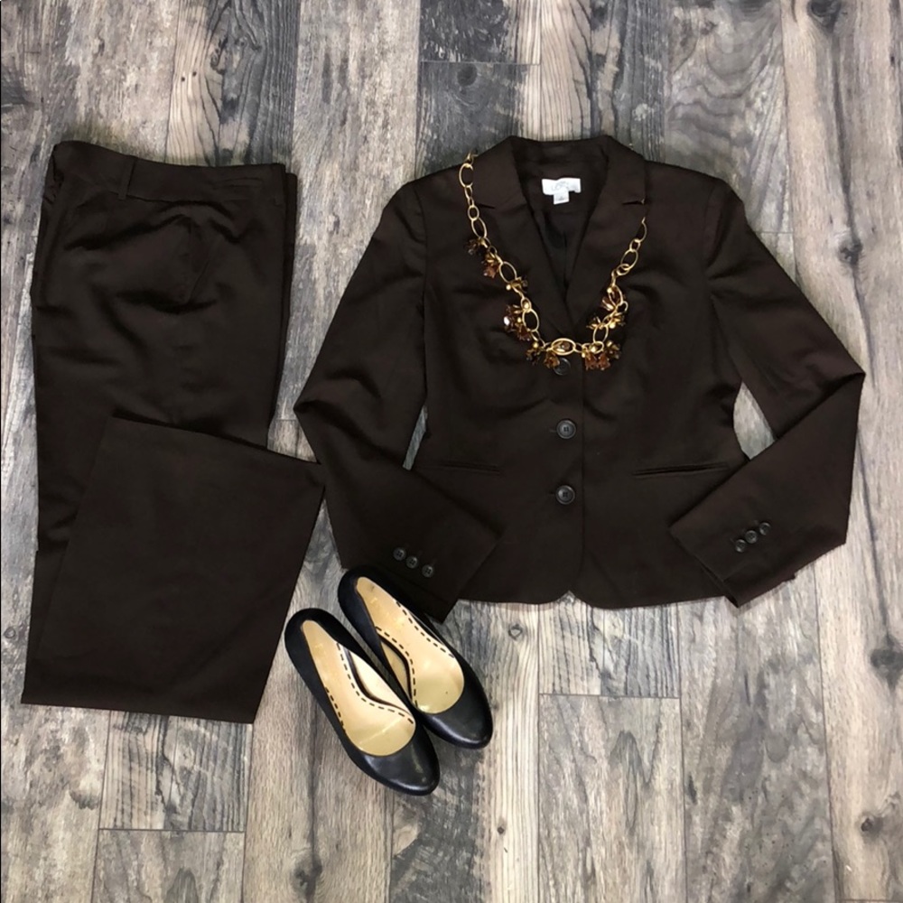 LOFT brown suit